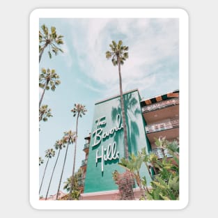 The Beverly Hills Building with Palm trees - Aesthetic Sticker
